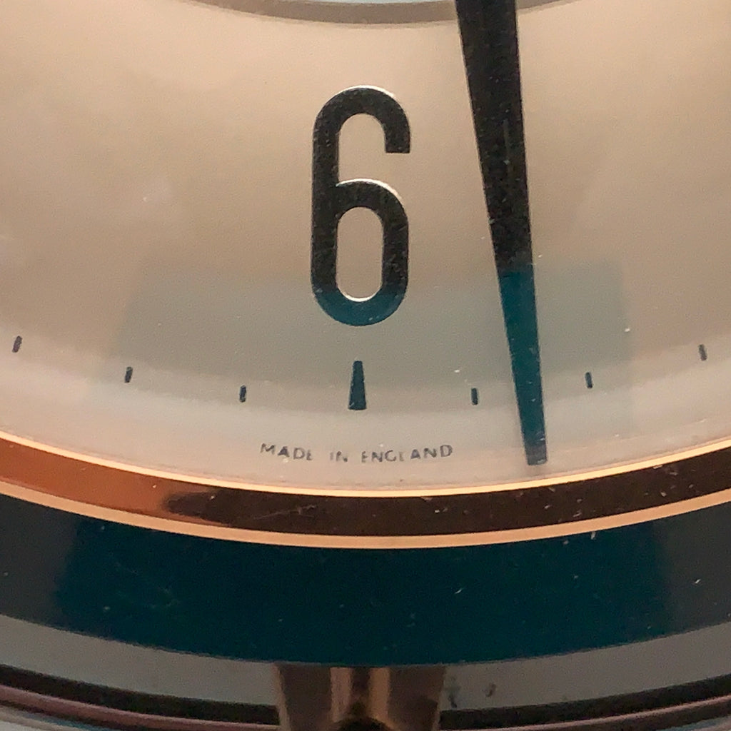 Metamec 5859 Starburst Wall Clock, Copper Black Bakelite, 1960s, New Quartz