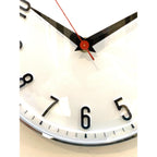 1960s Metamec Wall Clock — White Chrome Bezel, Arabic Numerals, Quartz, Made in England