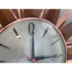 Metamec Sunburst Wall Clock, Model 5890 Copper Variant, 1960s Teak & Copper Starburst, 44cm, England