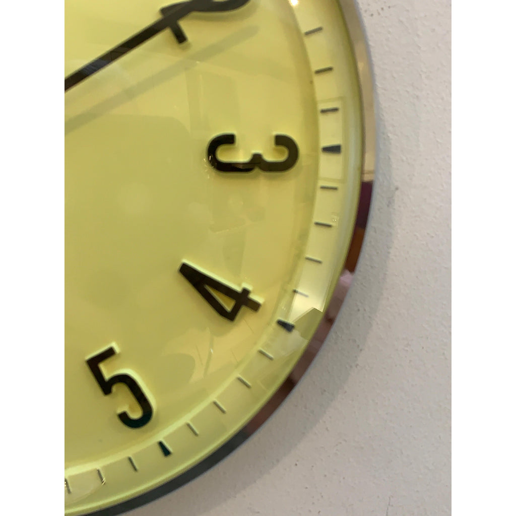 Metamec Model 5868 Wall Clock, Rare Yellow Dial, 1960s Kienzle Quartz