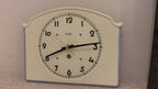 Vintage German Ceramic Wall Clock, 1930s Art Deco, Cream Ivory, 8 Day, Arched Case