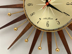 Seth Thomas 1960s Starburst Wall Clock, Made in Scotland, Silent Quartz