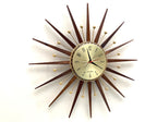 Seth Thomas 1960s Starburst Wall Clock, Made in Scotland, Silent Quartz