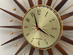 Seth Thomas 1960s Starburst Wall Clock, Made in Scotland, Silent Quartz